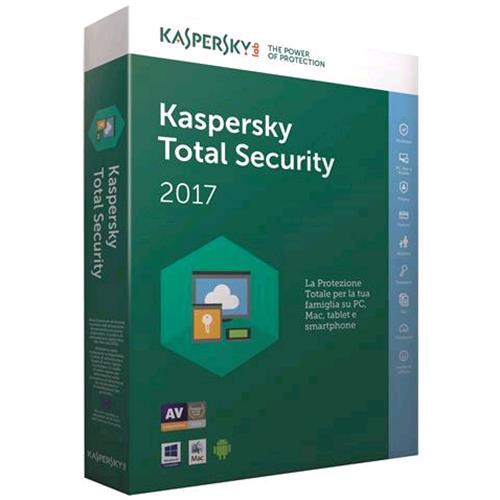 Kaspersky Total Security 2017 3 Utenti 1 Anno Versione Completa Lingua Italiano - RMN negozio di elettronica