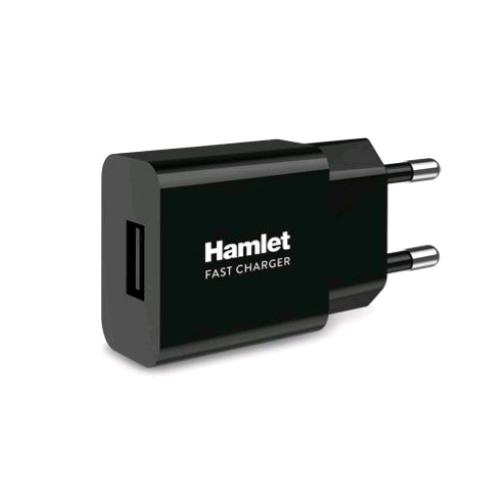 Hamlet Fast Charger Caricabatterie Da Rete Usb 2.1A / 10.5 W Nero - RMN negozio di elettronica