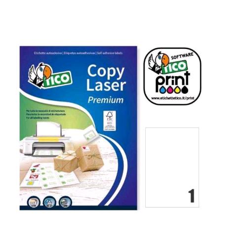 Tico Copy Laser Premium Conf 100 Etichette Adesive Senza Margini 210X297 Mm Bianco Opcaco - RMN negozio di elettronica