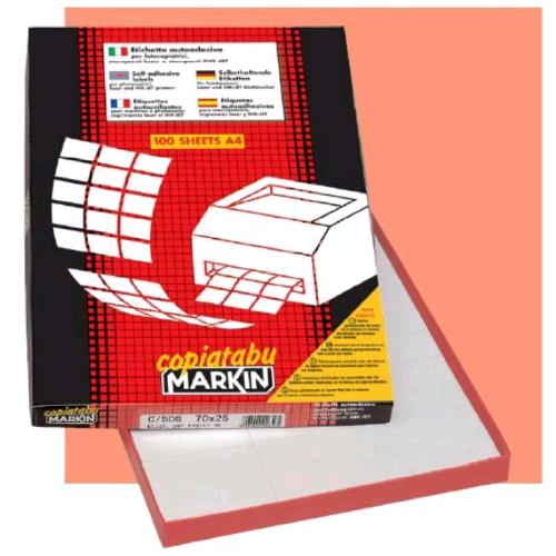 Markin Conf 100 Etichette Adesive Con Angoli Arrotondati Per Videocassette 45X29,7 Mm Bianco Opaco - RMN negozio di elettronica