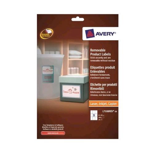 Avery Conf 180 Etichette Adesive 62X89 Mm Bianco - RMN negozio di elettronica