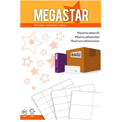 Megastar Conf 4000 Etichette Adesive Con Angoli Arrotondati 48,5X25,4 Mm Bianco - RMN negozio di elettronica