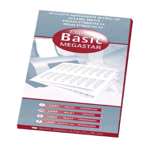 Megastar Conf 2400 Etichette Adesive 70X36 Mm Bianco Opaco - RMN negozio di elettronica