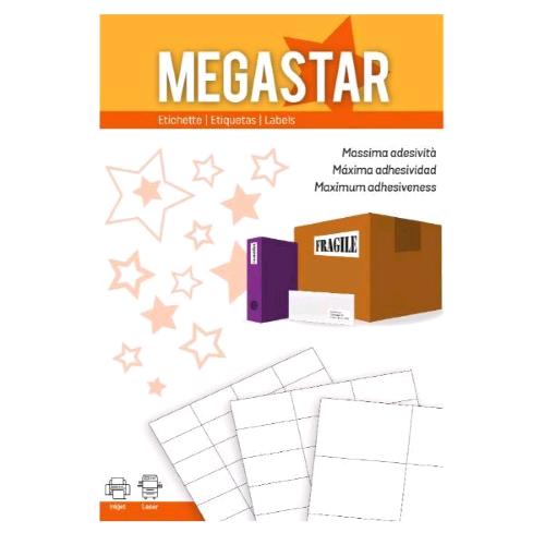 Megastar Conf 1500 Etichette Adesive 70X50,8 Mm Bianco - RMN negozio di elettronica