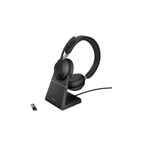 Jabra Evolve2 65 Cuffie Con Microfono Wireless Con Supporto Di Ricarica Uc Con Adattatore Bluetooth Usb-A Nero - RMN negozio di elettronica