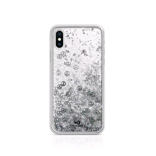 White Diamonds Apple Iphone X/Xs Cover In Tpu E Policarbonato Trasparente Con Glitter Fluttuanti Motivo Peace - RMN negozio di elettronica