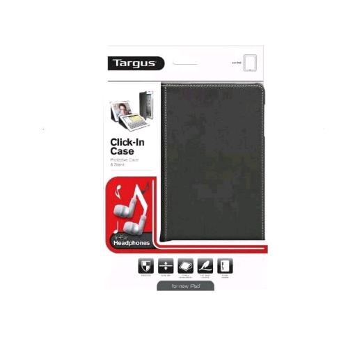 Targus Apple Ipad New Click-In Custodia In Policarbonato E Poliuretano + Cuffie In-Ear Nero - RMN negozio di elettronica