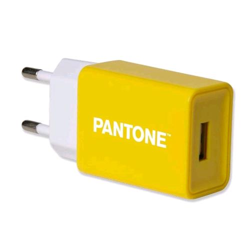 Pantone Caricabatterie Da Rete Con Porta Usb 2.1A Bianco Giallo - RMN negozio di elettronica