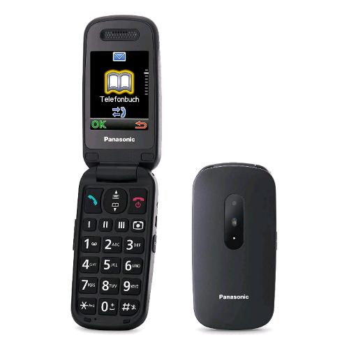 Panasonic Kx-Tu446 Easy Phone Clamshell 2.4" Tasti Grandi Ampio Display Tasto Sos Compatibile Con Apparecchi Acustici Black - RMN negozio di elettronica