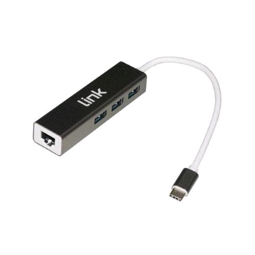 Link Hub Usb-C 3 Porte Usb 3.0 + Gigabit Grey - RMN negozio di elettronica