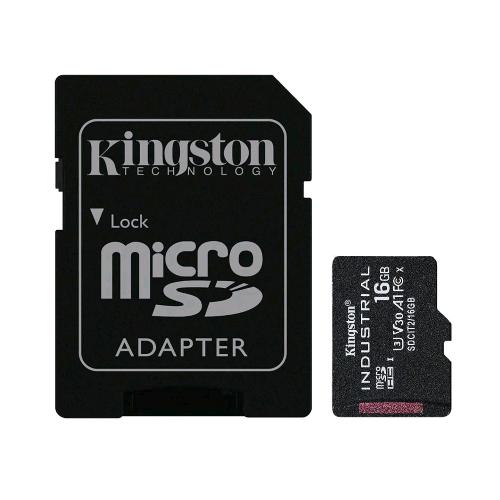 Kingston Industrial Microsdhc 16Gb V30 U3 A1 Con Adattatore Black - RMN negozio di elettronica