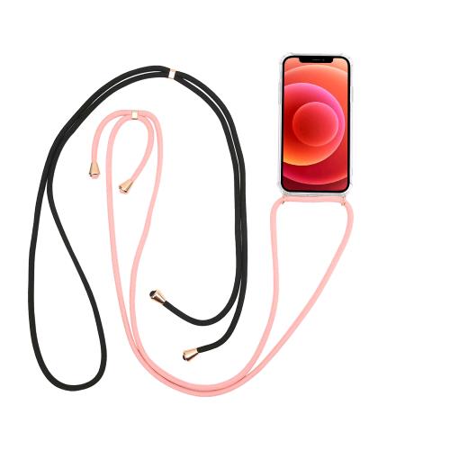 Celly Apple Iphone 13 Pro Lacet Cover In Morbida Gomma Tpu Con Laccio Da Collo Regolabile. Trasparente Lacci Nero/Rosa - RMN negozio di elettronica