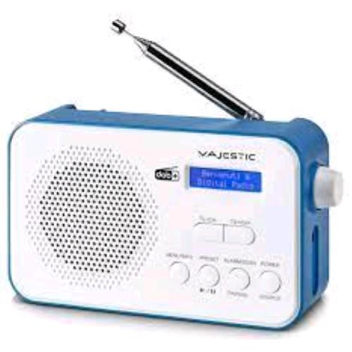 Majestic Rt-195 Dab Radio Portatile Dab/Dab+/Fm Batteria Ricaricabile Bluetooth Aux-In Sveglia Con Due Allarmi E Tre Suonerie Black White - RMN negozio di elettronica
