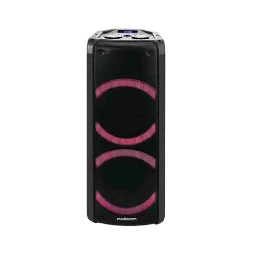 Mediacom M-Ps90 Party Speaker Bluetooth 90W Funzione Karaoke E Luci Led Multicolore Usb Lettore Schede Microsd Microfono Black - RMN negozio di elettronica