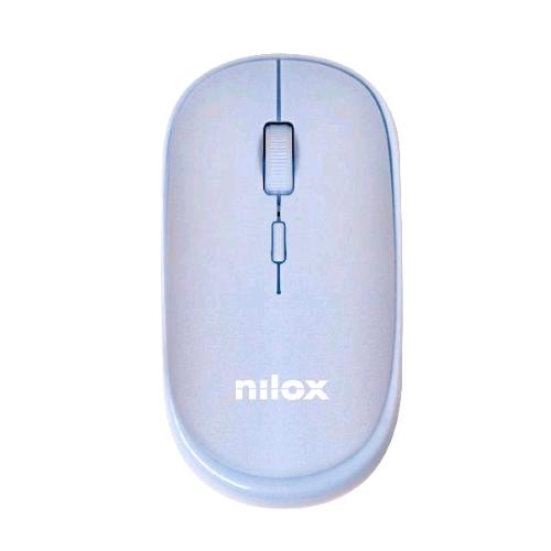 Nilox Mouse Ottico Wireless 2.4Ghz 800-1200-1600Dpi Selezionabili 3 Pulsanti Rotella Di Scorrimento Light Blue - RMN negozio di elettronica