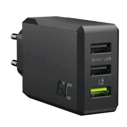 Green Cell Caricabatterie Da Rete Ultra Charge Smart Charge 3 X Usb-A 30 W Nero - RMN negozio di elettronica
