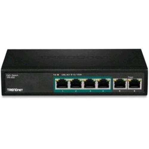 Trendnet Tpe-S50 Switch Non Gestito 6 Porte Fast Ethernet 10/100 4 Porte Poe+ 60 W Desktop Nero - RMN negozio di elettronica