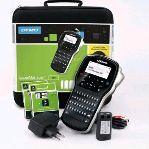 Dymo Labelmanager 280 Qwerty Kitcase Etichettatrice Termica Su Nastro D1 Cablato + 2 Cartucce D1 Nero Argento - RMN negozio di elettronica