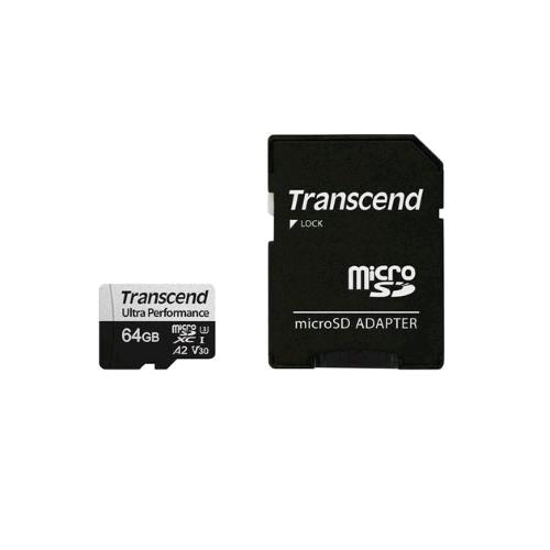 Transcend Memory Card 64Gb Microsd W/ Adapter Uhs-I U3 A2 Ultra Performance - RMN negozio di elettronica