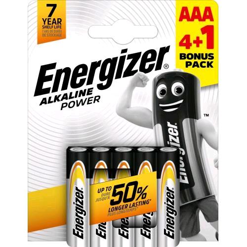 Energizer Alkaline Power Batterie Mini Stilo Aaa Bonus Pack 4 +1 Omaggio Conf 5 Pz. - RMN negozio di elettronica