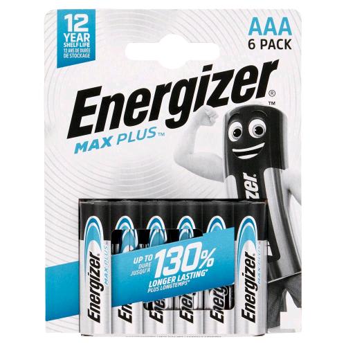 Energizer Max Plus Batterie Alkaline Mini Stilo Aaa 1.5 V Conf 6 Pz. - RMN negozio di elettronica