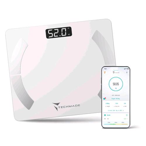 Techmade Tm-Scale-Wh Bilancia Pesapersone Smart Digitale Wi-Fi Max 180 Kg White - RMN negozio di elettronica