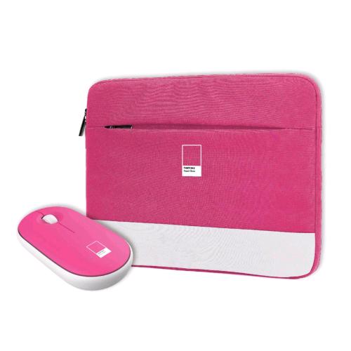 Pantone Kit Custodia Per Notebook Fino A 16" + Mouse Wireless Click Silenzioso Dpi Regolabili Pink - RMN negozio di elettronica