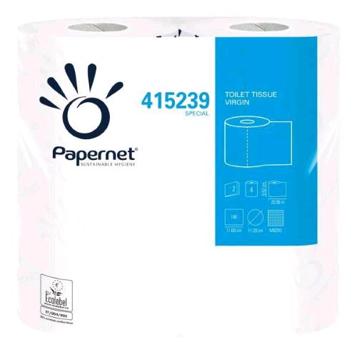 Papernet Carta Igienica In Pura Cellulosa 2 Veli 20.9 Mt 190 Strappi Bianco Conf 4 Pz. - RMN negozio di elettronica