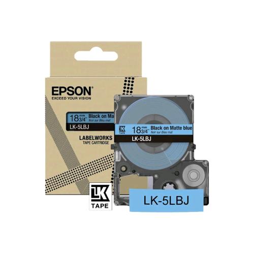 Epson Labelworks Lk-5Lbj Matte Tape Rotolo Nero Su Blu Opaco 18Mm X 8 Mt - RMN negozio di elettronica