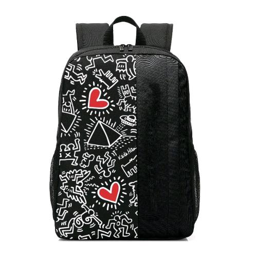 Celly Backpack Keith Haring Zaino Notebook Fino A 15.6" Quattro Tasche Secondarie Strap Per Trolley Porta Usb Esterna Con Cavo Integrato Black - RMN negozio di elettronica