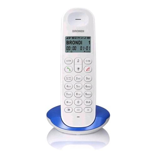 Brondi Telefono Lotus Telefono Cordless Dect Gap Rubrica Telefonia 50 Memorie Fino A 5 Portatili Collegabili Bianco/Blu - RMN negozio di elettronica