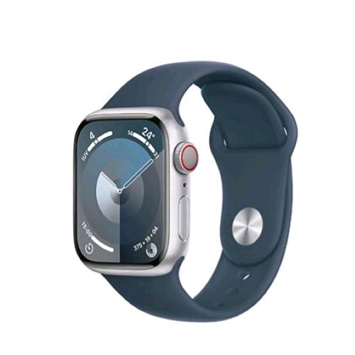 Apple Watch Series 9 Gps + Cellular 41Mm Aluminium Case Silver Con Cinturino Sport Band Storm Blue S/M - RMN negozio di elettronica