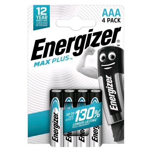 Energizer Max Plus Batterie Alkaline Aaa Mini Stilo 1.5 V Conf 4 Pz. - RMN negozio di elettronica