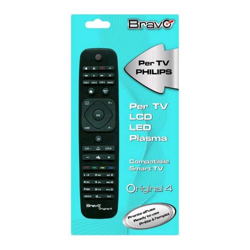 Bravo Original 4 Telecomando Compatibile Per Tv Philps Fedele All' Originale Non Necessita Di Programmazione Nero - RMN negozio di elettronica
