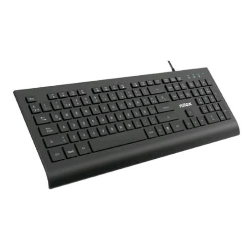 Nilox Keyboard Tastiera Usb 105 Tasti Basso Profilo + 12 Tasti Multimediali Cavo 1.5 Mt Layout Italiano Nero - RMN negozio di elettronica