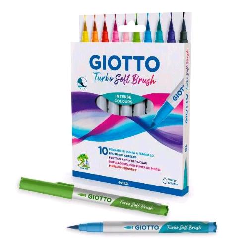 Giotto Turbo Soft Brush Pennarello Punta A Pennello Colori Assortiti Conf 10 Pz. - RMN negozio di elettronica
